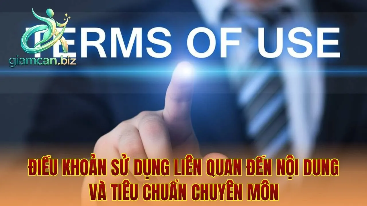 Điều khoản sử dụng liên quan đến nội dung và tiêu chuẩn chuyên môn